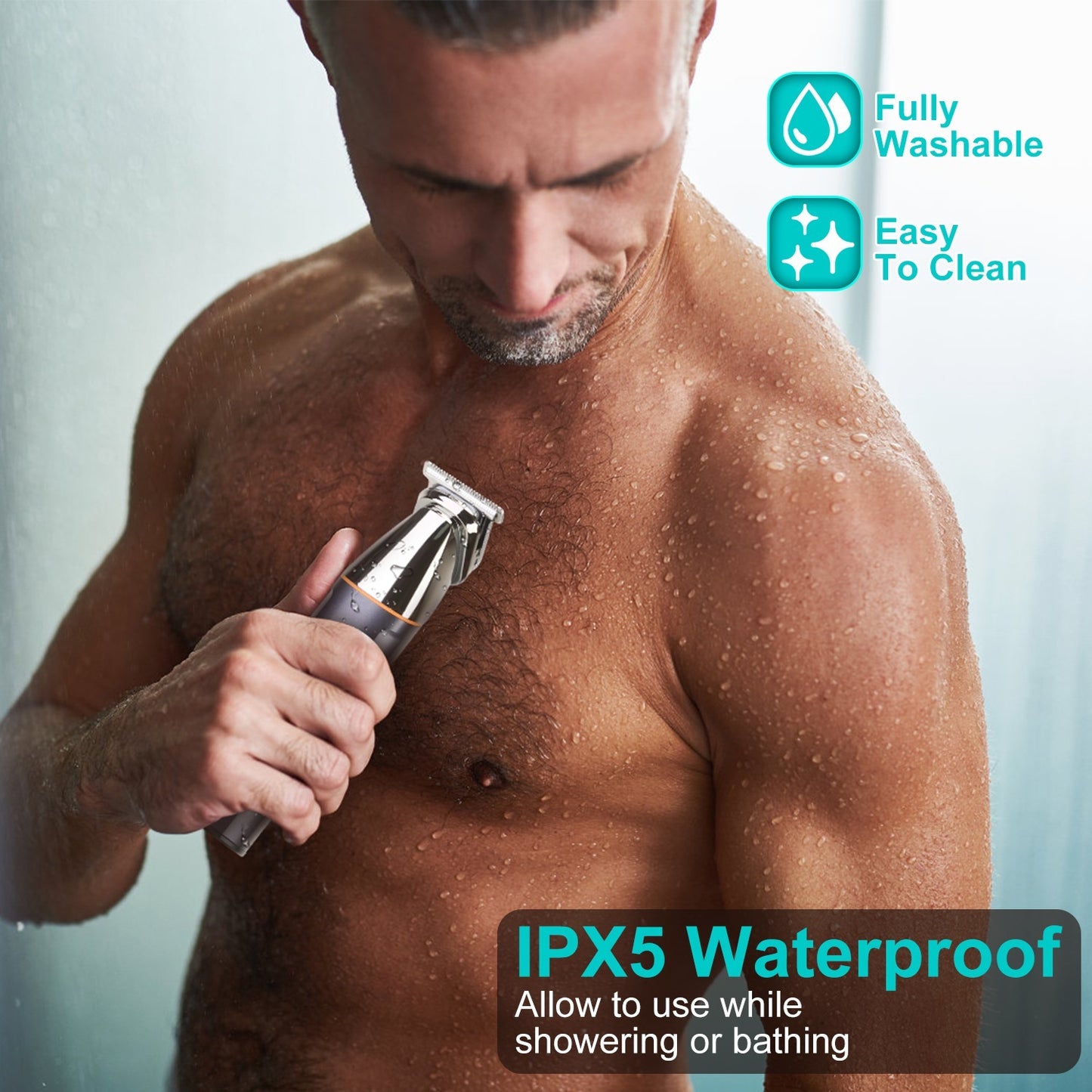 All In One Beard Trimmer For Men With 5 Trimmer Heads IPX5 Waterproof Electric Razor