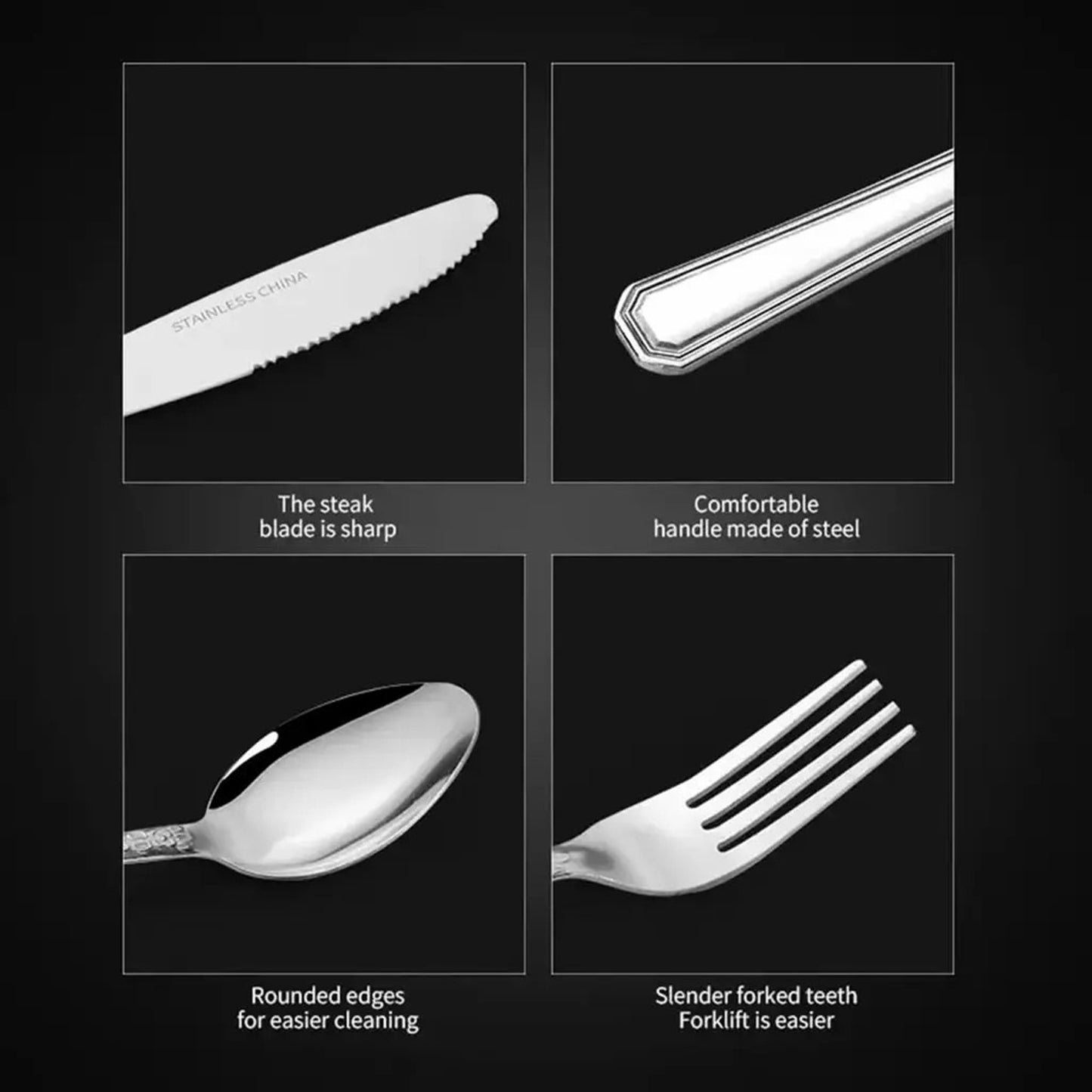 16-Piece Luxury Premium Silverware Dinnerware Tableware Set For Home